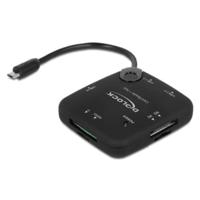 DELOCK Kaartlezer OTG Micro USB > 5 x sleuven + 3 poorten USB-hub voor smartphones