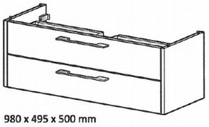 B&w-luxury Fortuna Wastafelonderkast 101x49.5 Cm. 2x Lade Ruw Eiken 26