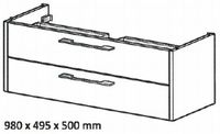 B&w-luxury Fortuna Wastafelonderkast 101x49.5 Cm. 2x Lade Ruw Eiken 26