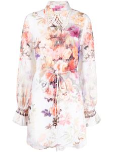 Camilla robe Friends with Frescos en lin - Rose