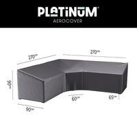 Platinum Aerocover loungesethoes 270x270x90x65 cm - L- vorm trapeze - thumbnail