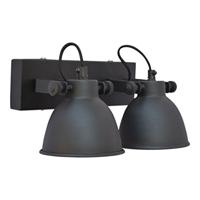 Urban Interiors Industrial Double Wandlamp Zwart - Stelbaar - 16x28x14