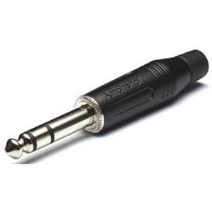 Amphenol ACPS-GB-AU Jackplug 6.35 mm Stekker, recht Aantal polen: 3 Stereo Zwart 1 stuk(s)