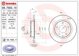 Remschijf BREMBO, Remschijftype: Massief, u.a. für Mazda, Ford Usa