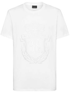 Billionaire t-shirt en coton à logo brodé - Blanc