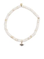 Sydney Evan bracelets Evil Eye en or 14ct à perles - Blanc