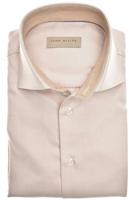 John Miller Tailored Fit Overhemd lichtbruin, Effen