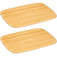 2x Stuks snijplank rechthoek 28 x 25 cm van bamboe hout