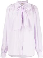 System semi-sheer pussy-bow blouse - Violet - thumbnail