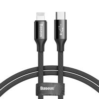 Baseus USB-C - Lightning Nylon Gevlochten Kabel 1 Meter - thumbnail