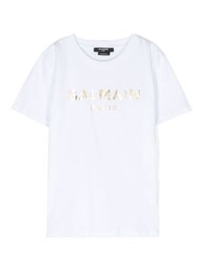 Balmain Kids t-shirt en coton à logo imprimé - Blanc