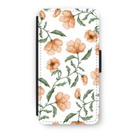 Peachy flowers: iPhone XS Flip Hoesje