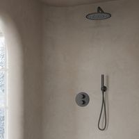 Saniclear Iron inbouw regendouche rond met 30cm hoofddouche en muurarm verouderd ijzer - gunmetal