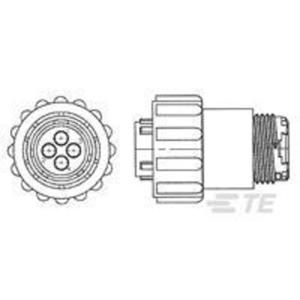 TE Connectivity 796274-1 Ronde connector Stekker, inbouw Serie (ronde connectors): CPC Totaal aantal polen: 16 1 stuk(s)