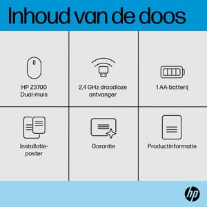 HP Z3700 Dual Muis Draadloos Optisch Zwart 3 Toetsen 1600 dpi