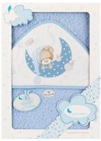 Interbaby badcape slapende beer 100 x 100 cm katoen