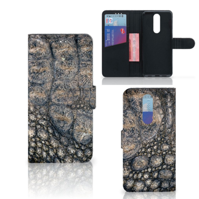Alcatel 3 (2019) Telefoonhoesje met Pasjes Krokodillenprint Alcatel 3 (2019) Telefoonhoesje met Pasjes Krokodillenprint