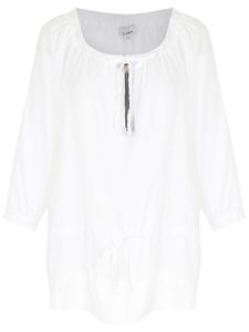 Amir Slama blouse zippée à fronces - Blanc