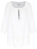 Amir Slama blouse zippée à fronces - Blanc - thumbnail