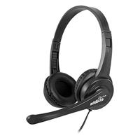 NGS VOX 505 USB - Bedrade Headset, Headset met Microfoon, Verstelbare Hoofdband, USB-aansluiting, Volumeregeling, Geschikt voor PC, Laptop en Gameconsoles, Kabel Van 1.5 m, Zwart