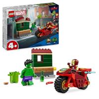 LEGO Marvel Iron Man met motor en de Hulk, Decoratie en Speelgoed voor Kinderen, Bouwpakket met Voertuig en Minifiguren, Superheld Rollenspel Cadeau voor Jongens en Meisjes vanaf 4 jaar 76287