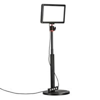 Rollei Lumis Key-Light, LED-videolamp inclusief tafelstatief met afstandsbediening op de kabel voor het verlichten van videostreams en conferenties 28555, zwart