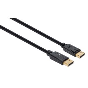 Manhattan 355568 DisplayPort-kabel DisplayPort Aansluitkabel DisplayPort-stekker, DisplayPort-stekker 1.00 m Zwart Afgeschermd (drievoudig), PVC-mantel,