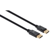 Manhattan 355575 DisplayPort-kabel DisplayPort Aansluitkabel DisplayPort-stekker, DisplayPort-stekker 2.00 m Zwart Afgeschermd (drievoudig), PVC-mantel, - thumbnail