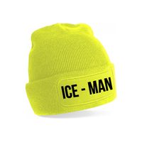 Ice-man muts - unisex - one size - geel - apres-ski muts One size  - - thumbnail