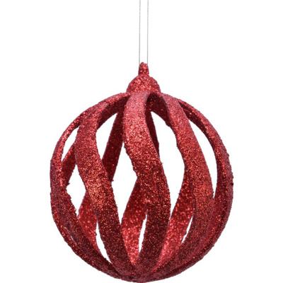 Kerstboomversiering 6x kerstballen rood glitter 8 cm - Kerstbal Kerstboomversiering 6x kerstballen rood glitter 8 cm - Kerstbal