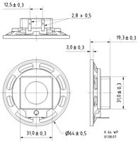 Visaton K 64 WP - 8 Ohm 2.5 inch 6.4 cm Mini-luidspreker 2 W 8 Ω Zwart Kunststof membraan - thumbnail