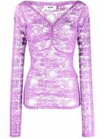 MSGM haut en dentelle à manches longues - Violet - thumbnail