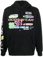 GCDS hoodie à logo imprimé - Noir - thumbnail