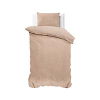 Sleeptime Velvet Uni - Taupe - Dekbedovertrek 1-persoons (140 x 220 cm + 1 kussensloop) Dekbedovertrek