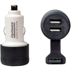 OPTIMATE O-106 dubbele USB lader auto plug, Stroomvoorziening voor de moto, 3300mA