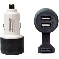 OPTIMATE O-106 dubbele USB lader auto plug, Stroomvoorziening voor de moto, 3300mA - thumbnail