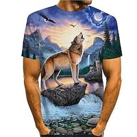 Voor heren Overhemd T-shirt T-shirts Wolf Grafische prints Ronde hals Kleding 3D-afdrukken Dagelijks Feestdagen Korte mouw Afdrukken Ontwerper Casual Groot en klein Lightinthebox