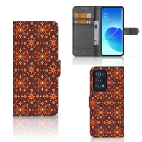 OPPO Reno 6 Pro Plus 5G Telefoon Hoesje Batik Brown - thumbnail