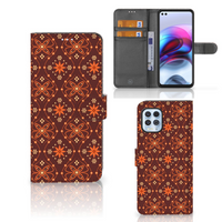 Motorola Moto G100 Telefoon Hoesje Batik Brown - thumbnail