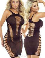 * PROVOCATIVE Zwart net jurk Agnes, PR1538