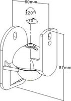 Reflecta Sono Luidspreker-wandbeugel Afstand tot de muur (max.): 6 cm Zwart 1 stuk(s) - thumbnail