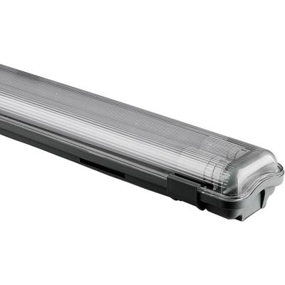 LED TL Armatuur met T8 Buizen - Viron Spasi - 120cm Dubbel - 36W - Helder/Koud Wit 6400K - Mat Grijs - Kunststof