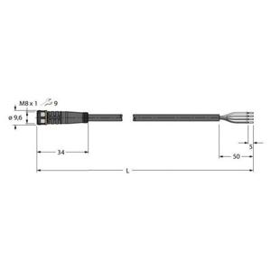 Turck 6625555 Sensor/actuator aansluitkabel Aantal polen: 4 10 m 1 stuk(s)