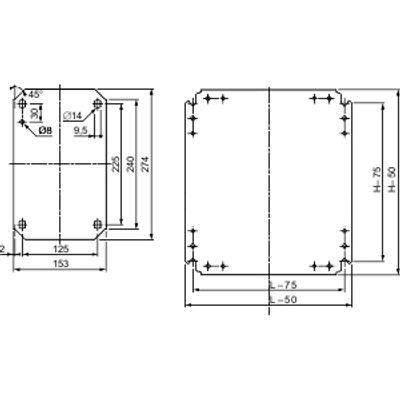 Schneider Electric NSYMM3025 Montageplaat (l x b) 300 mm x 250 mm Staal verzinkt 1 stuk(s)