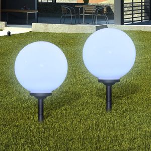 Buitenlampen solar bolvormig 30 cm 2 st