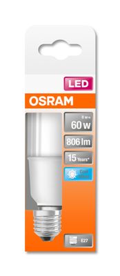 OSRAM 4058075428508 LED-lamp Energielabel F (A - G) E27 Ballon 8 W = 60 W Koudwit (Ø x l) 40.4 mm x 114 mm 1 stuk(s)