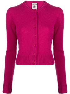 Semicouture cardigan en maille fine à col rond - Rose