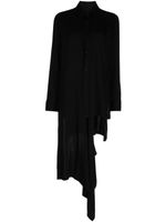 Yohji Yamamoto robe-chemise asymétrique à manches longues - Noir