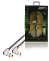 Profigold Prov8803 Coaxkabel Male Gehoekt - Female Gehoekt 3,00 M Zwart