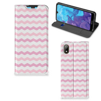 Huawei Y5 (2019) Hoesje met Magneet Waves Roze - thumbnail